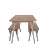 Corona Grey 140Cm Kitchen Table & 2 Bench Set Grey Wax Antique Waxed Pine (DHD) Image 2