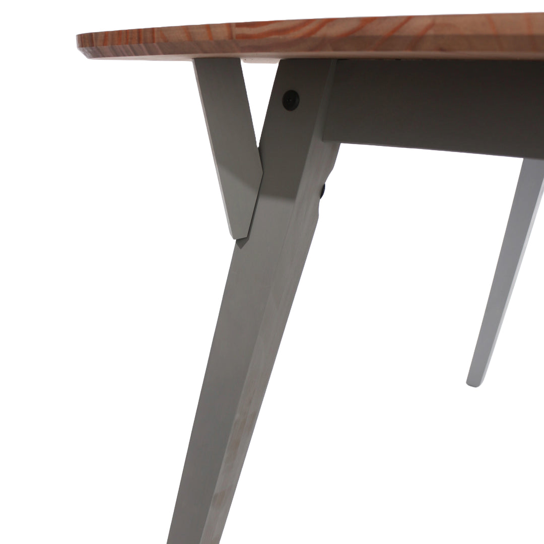 Corona Grey 140Cm Kitchen Table & 2 Bench Set Grey Wax Antique Waxed Pine (DHD) Image 4