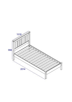 Corona White Pine Slatted Low End Bedframe Single (Self Assembly) (DHD)