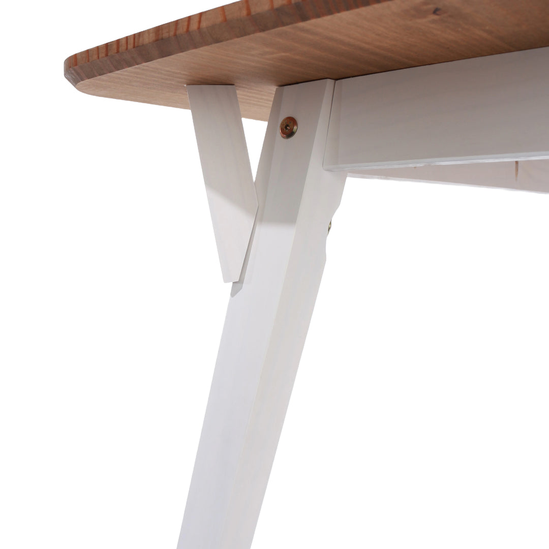 Corona Grey 140Cm Kitchen Table & 2 Bench Set White Wax Antique Waxed Pine (DHD) Image 4
