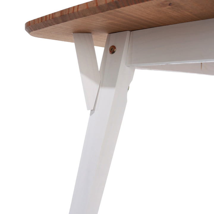 Corona Grey 140Cm Kitchen Table & 2 Bench Set White Wax Antique Waxed Pine (DHD) Image 4
