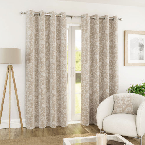 Cuba Eyelet Ready Made Curtains Cream