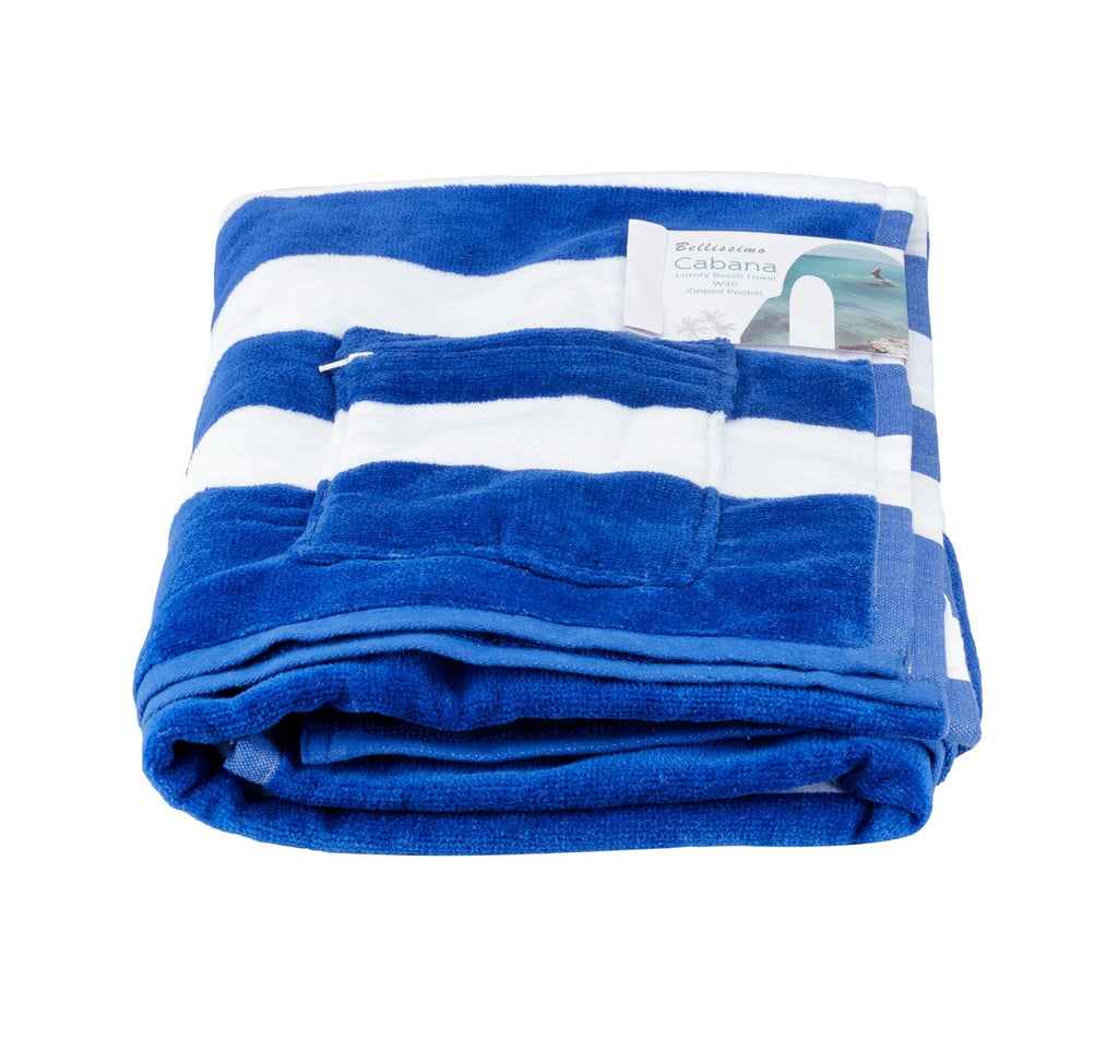 Cabana Stripe Beach Towel Navy