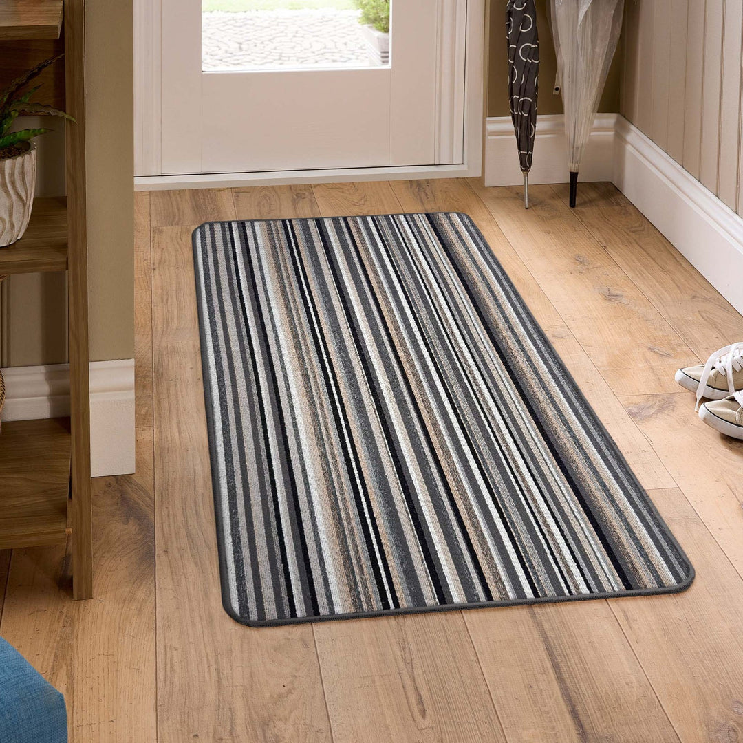 My Stain Resistant Candy Multi Mono Stripe runner in a hallway