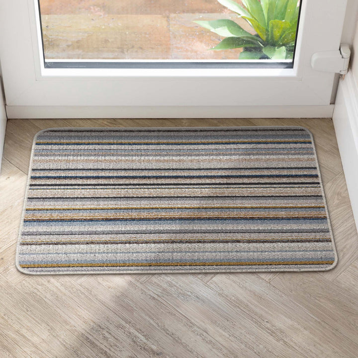 My Stain Resistant Candy Multi Natural Stripe 50x75 in a hallway