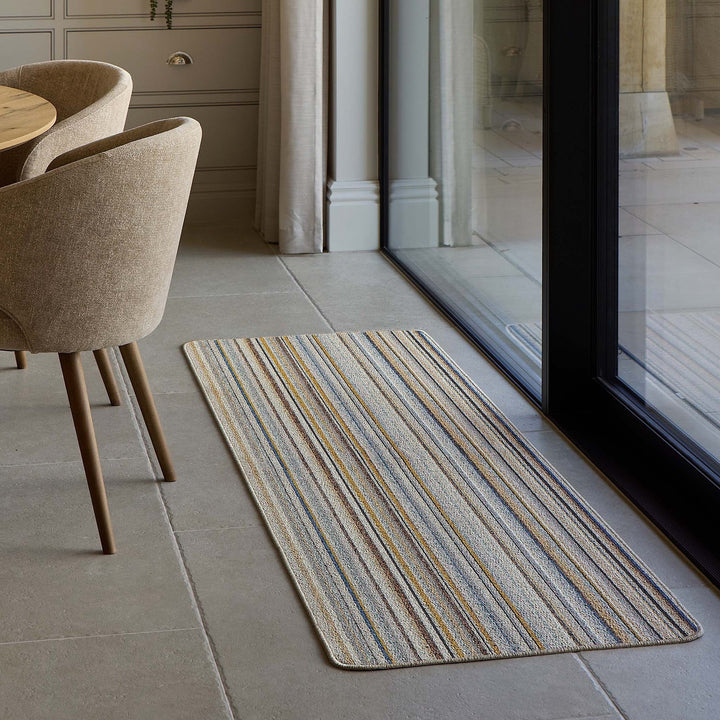 My Stain Resistant Candy Multi Natural Stripe runner in a hallway
