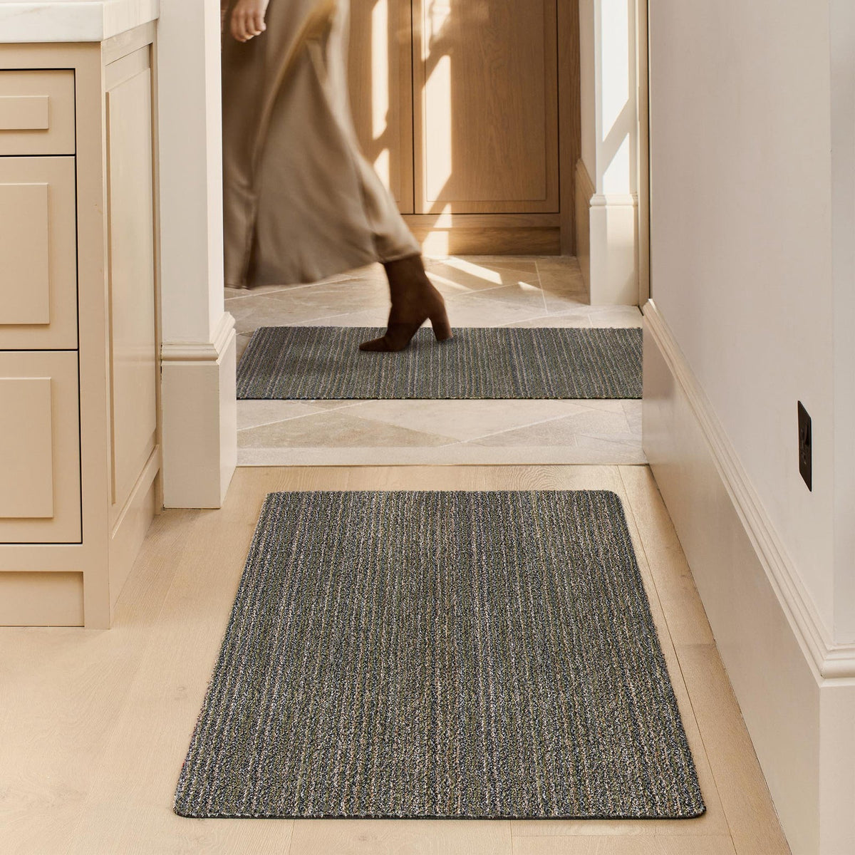 My Mat Cotton Indoor Candy Sage runner in a hallway