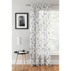 Delila Ready Made Voile Panel White with Black Gingko Leaf (Instore)