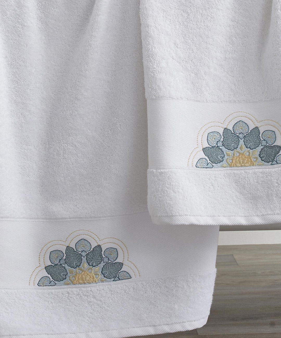 Embroidered 100% Turkish Cotton Damask Design Towel