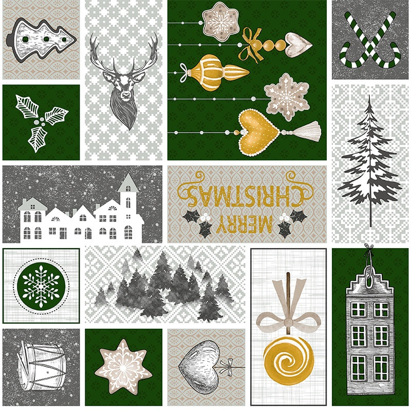 Wipeclean Xmas Table Cloth 140cm/54in By The Metre EI11