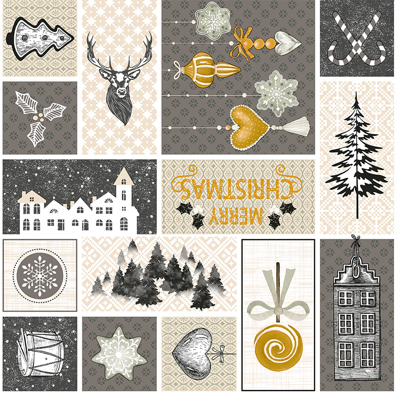 Wipeclean Xmas Table Cloth 140cm/54in By The Metre EI12