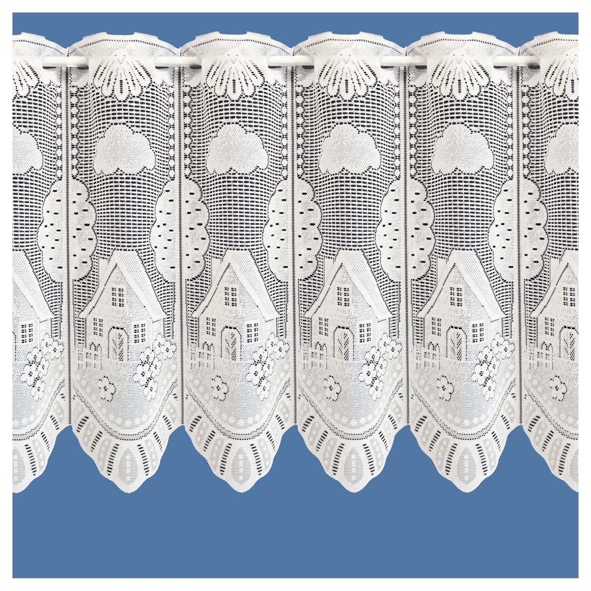 Farmhouse white cafe net curtain