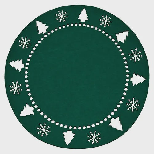 Walton & Co Festive Felt Placemat Elm Green