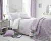 Floral Border Duvet Cover Set Double Lilac