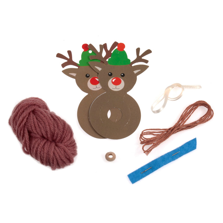 Pom Pom Decoration Kit: Christmas: Reindeer: Pack of 1