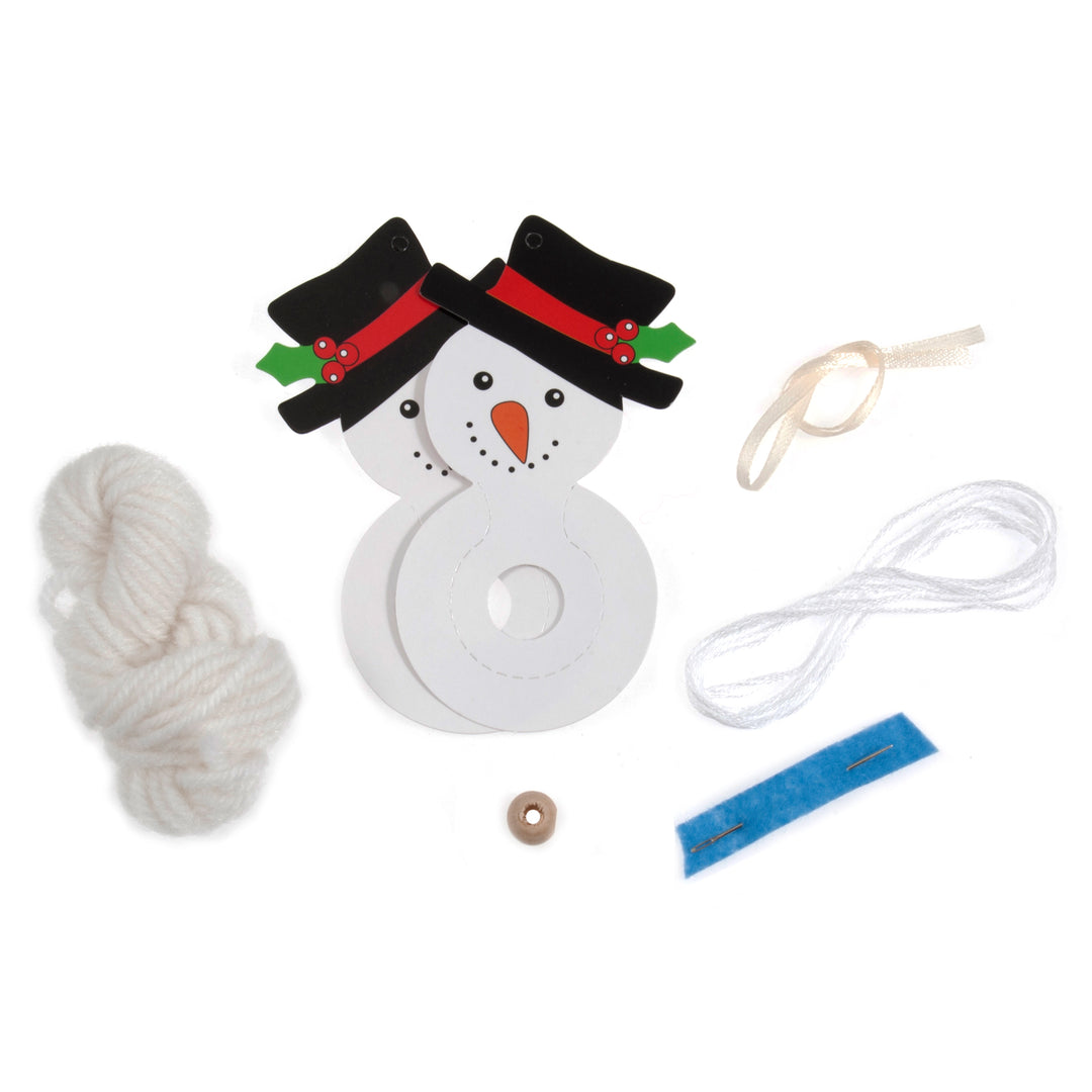 Pom Pom Decoration Kit: Christmas: Snowman: Pack of 1