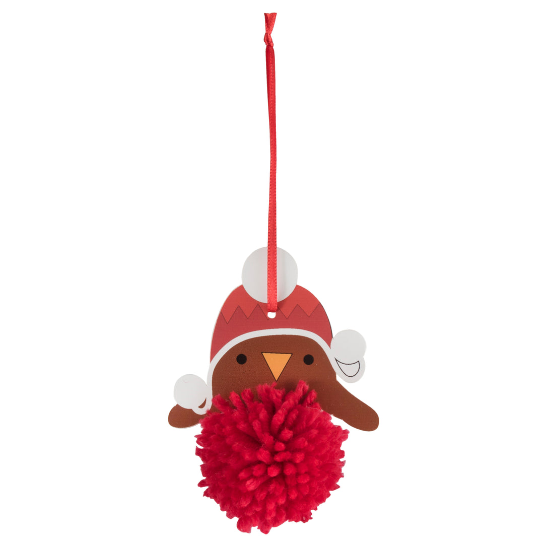 Pom Pom Decoration Kit: Christmas: Robin