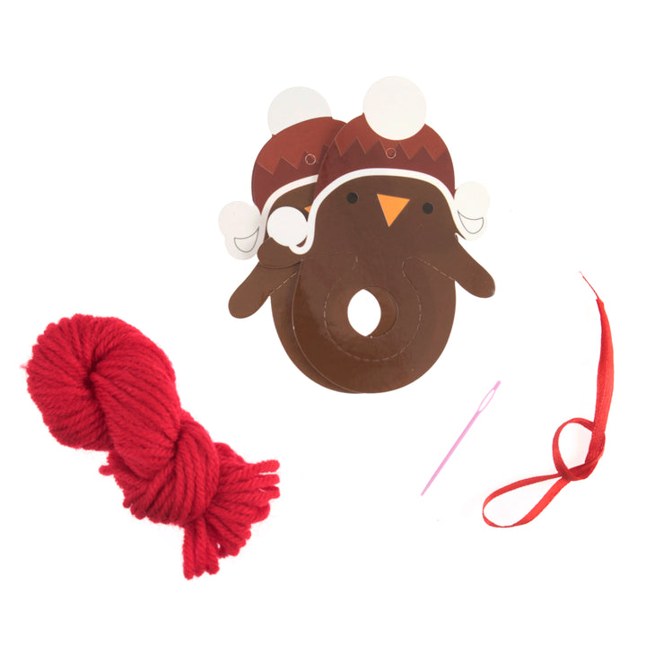 Pom Pom Decoration Kit: Christmas: Robin