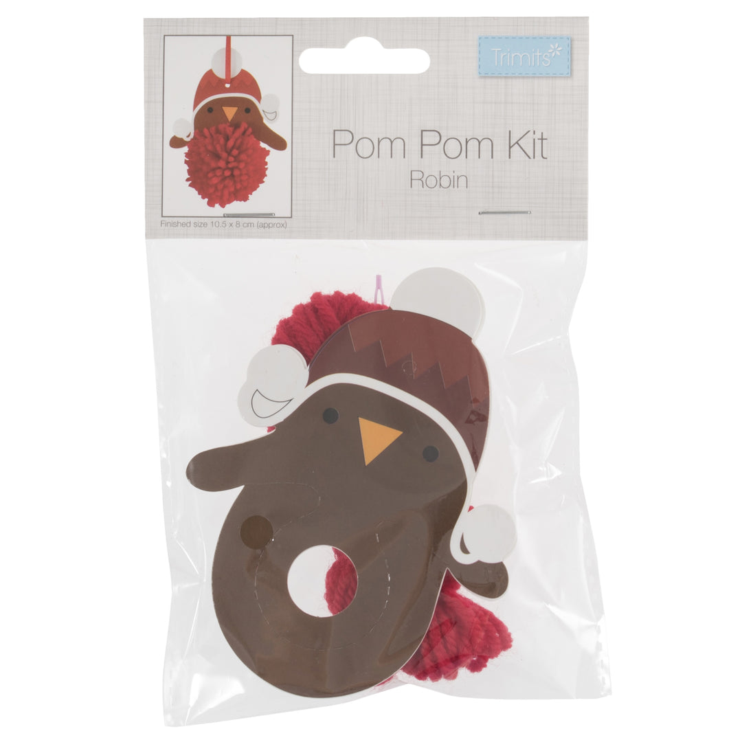 Pom Pom Decoration Kit: Christmas: Robin
