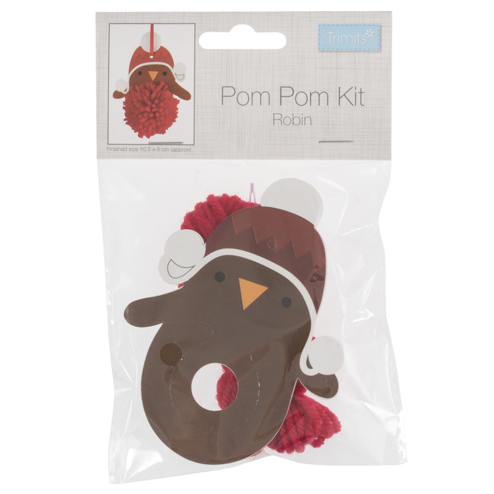 Pom Pom Decoration Kit: Christmas: Robin
