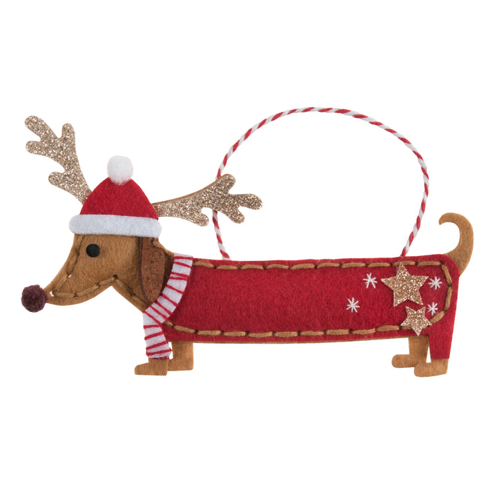 Felt Decoration Kit: Christmas: Festive Dachshund
