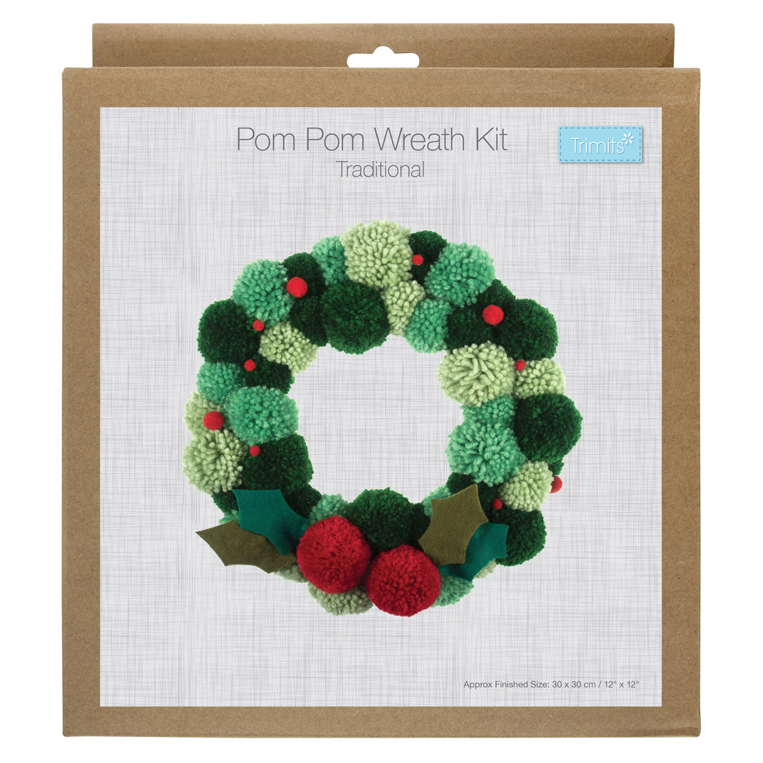 Pom Pom Wreath Kit: Green