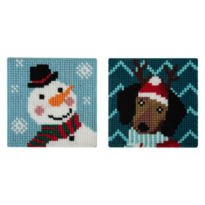 Counted Cross Stitch Kit: My First: Christmas Dog and Snowman