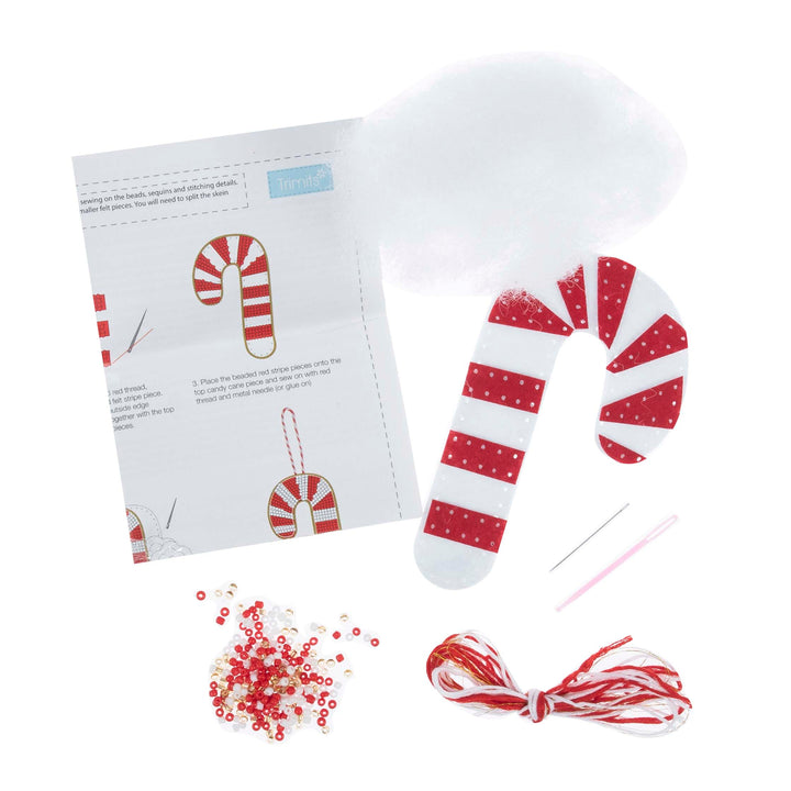 Felt Decoration Kit: Christmas: Beaded Candy Cane