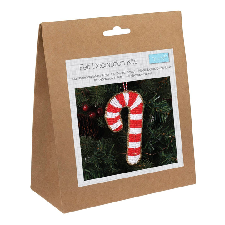 Felt Decoration Kit: Christmas: Beaded Candy Cane