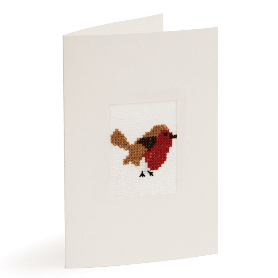 Counted Cross Stitch Kit: Christmas Greetings Card: Robin