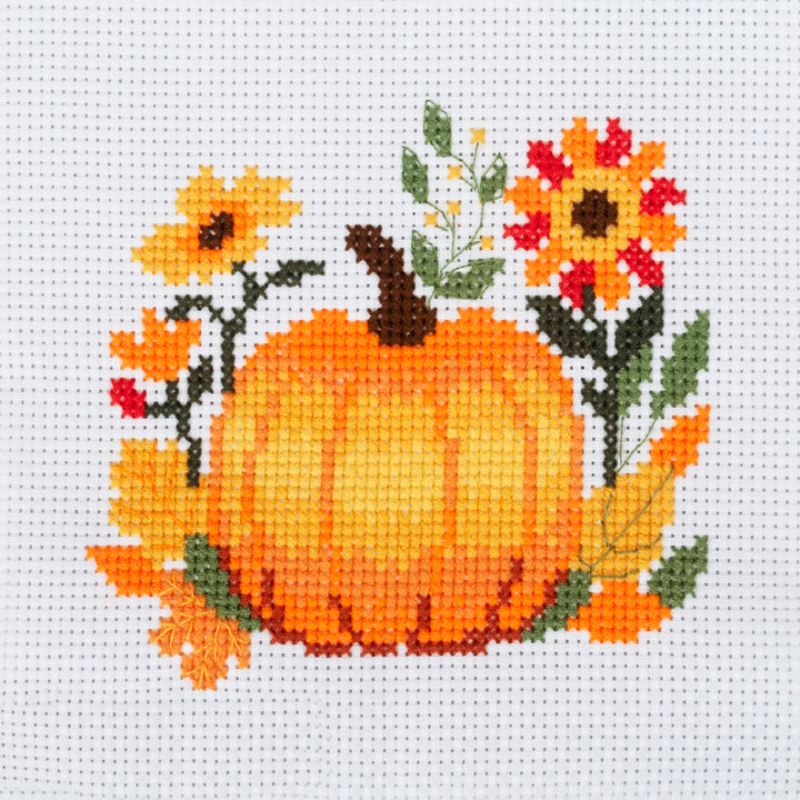 Counted Cross Stitch Kit: Mini: Pumpkin