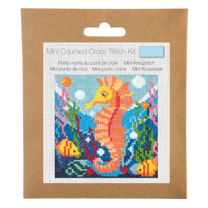 Counted Cross Stitch Kit: Mini: Seahorse