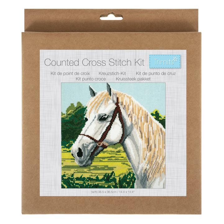 Counted Cross Stitch Kit: Large: White Horse