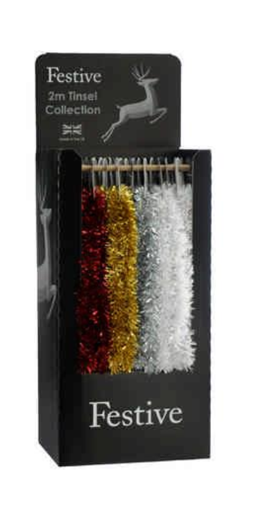 200cm X 7.5cm 4 Asstd Chunky / Fine Tinsel