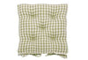 Gingham Seat Pad With Ties Olive 38cm