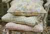 Gingham Seat Pad With Ties Olive 38cm