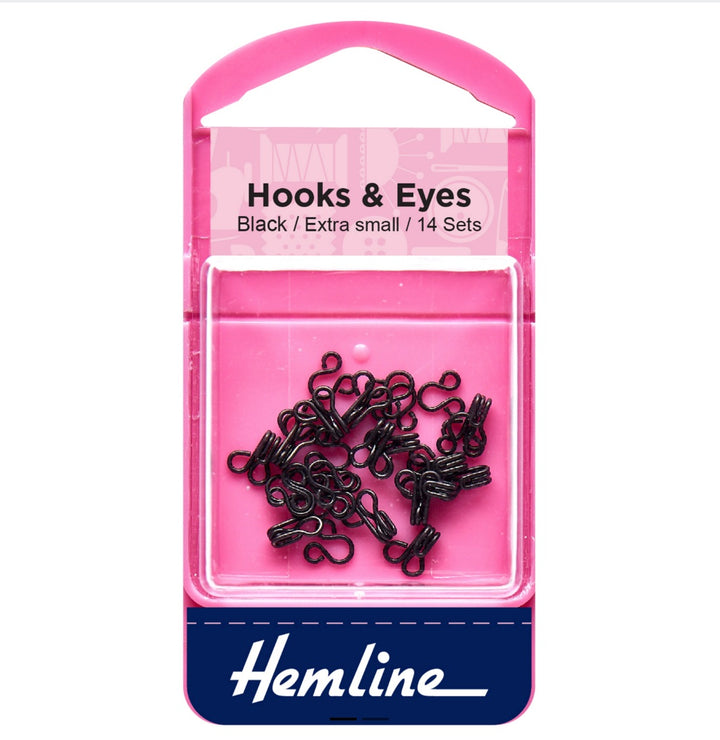 Hook and Eyes: Black: Size 0