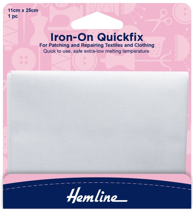 Quickfix Iron-On Cotton Patches: White - 11 x 25cm