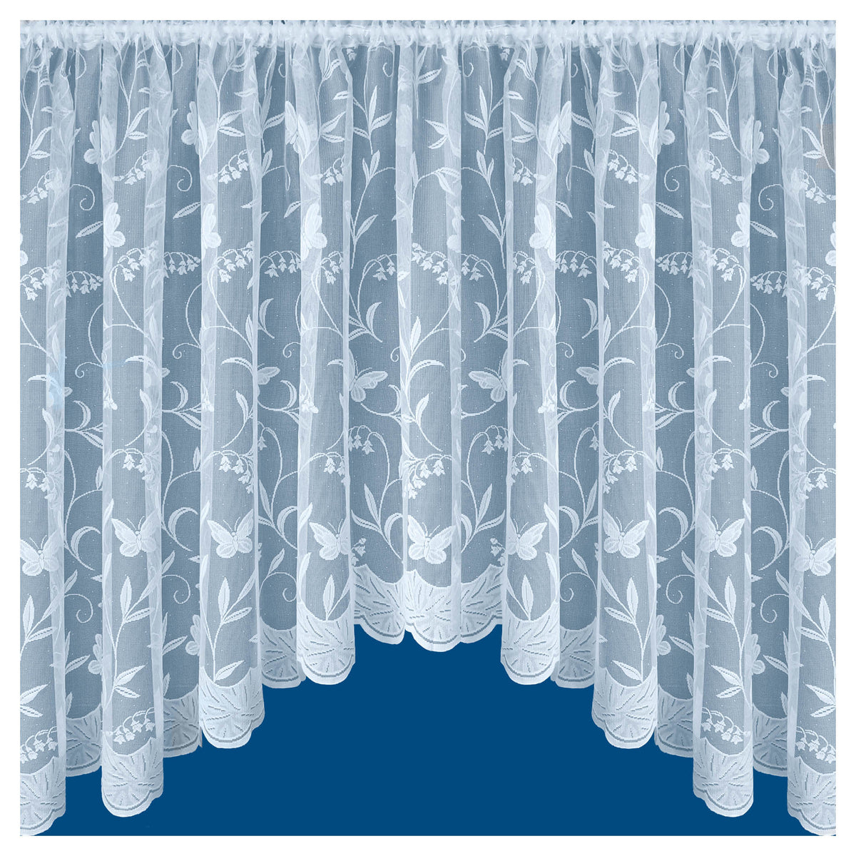 Hawaii white butterfly jardiniere net curtain