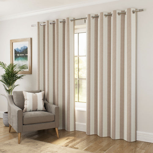Henley Eyelet Ready Made Curtains Natural