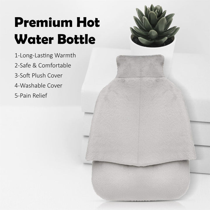 Silver Fleece 2L Hot Water Bottle Feet Warmer