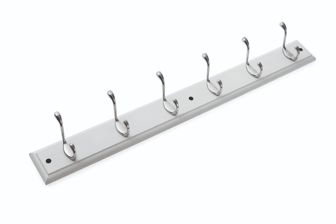 Winchester 6 Polished Chrome Hook Wall White