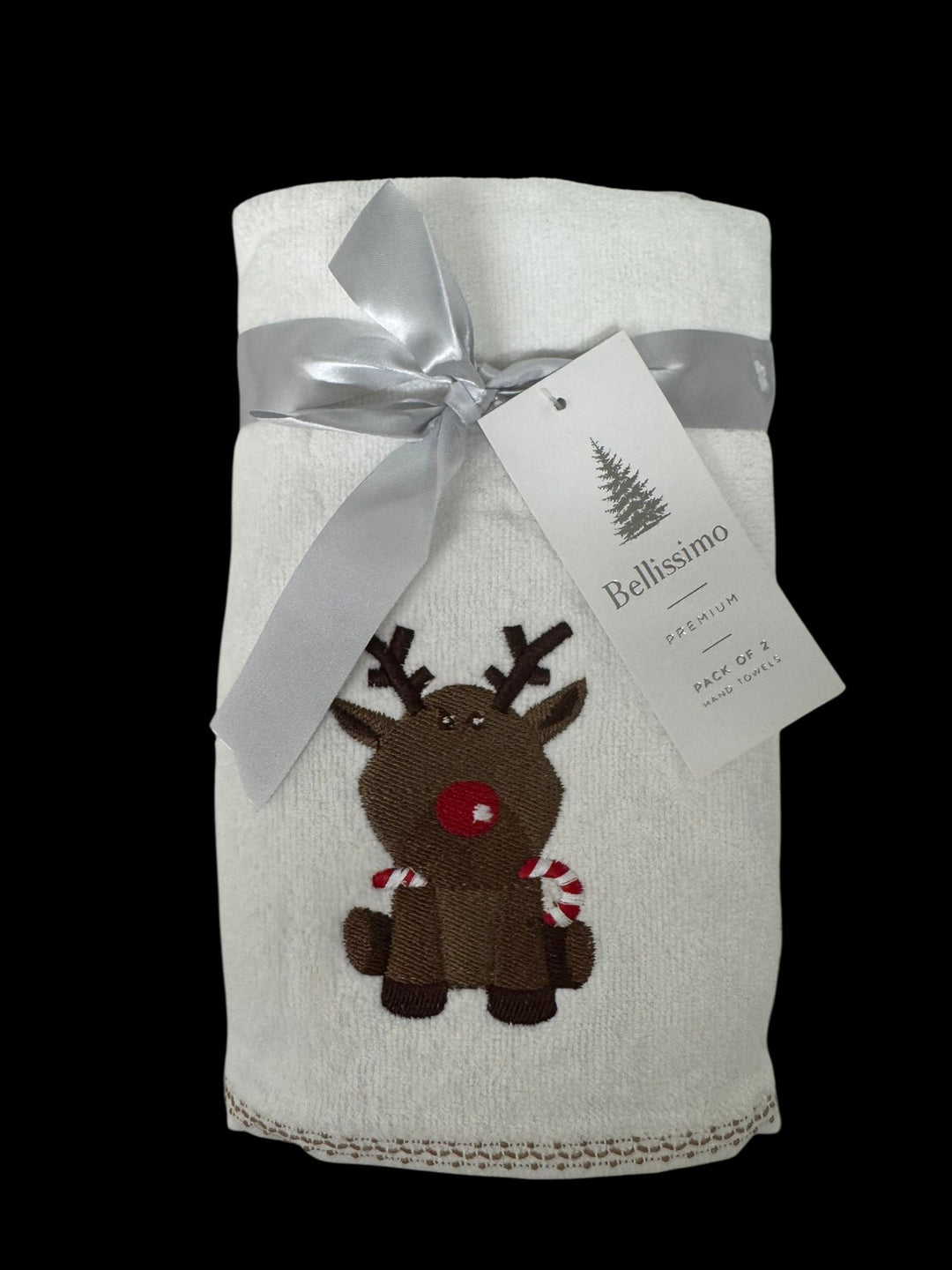 Xmas 2 Pack Hand Towels Rudolph