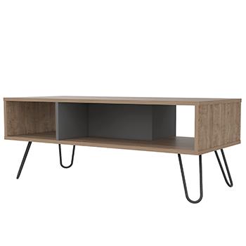 Vegas Coffee Table Bleached Oak Grey (Self Assembly) (DHD)