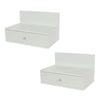 Kelly - Pair Of Kelly White Wall Hanging One Drawer Bedside Cabinets (Self Assembly) (DHD)