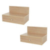 Kelly - Pair Of Kelly Oak Effect Wall Hanging One Drawer Bedside Cabinets (Self Assembly) (DHD)