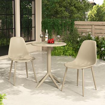 Rimini - 3 Piece Garden Cala Bistro Table & 2 Chair Set Outdoor Grade Sand (Self Assembly) (DHD)
