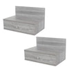 Kelly - Pair Of Kelly Grey Oak Effect Wall Hanging One Drawer Bedside Cabinets (Self Assembly) (DHD)