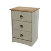 Corona Classic 3 Drawer Bedside Cabinet  Grey Antique (Self Assembly) (DHD)