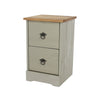 Corona Classic 2 Drawer Compact Bedside Cabinet  Grey Antique (Self Assembly) (DHD)